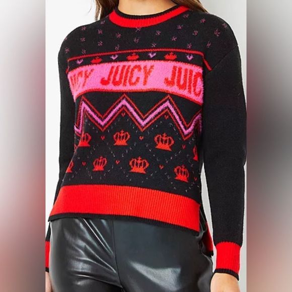 NEW JUICY COUTURE RED CROWN AND HEART SWEATER - Picture 7 of 7